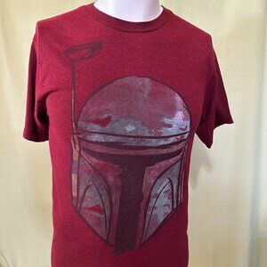 The Mandalorian Star Wars Men's Maroon T Shirt Size Small Cotton Polyester